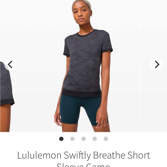 Lululemon Swiftly Breathe Vented Camo Black/Asphalt Gray Size 6 - Picture 6 of 8